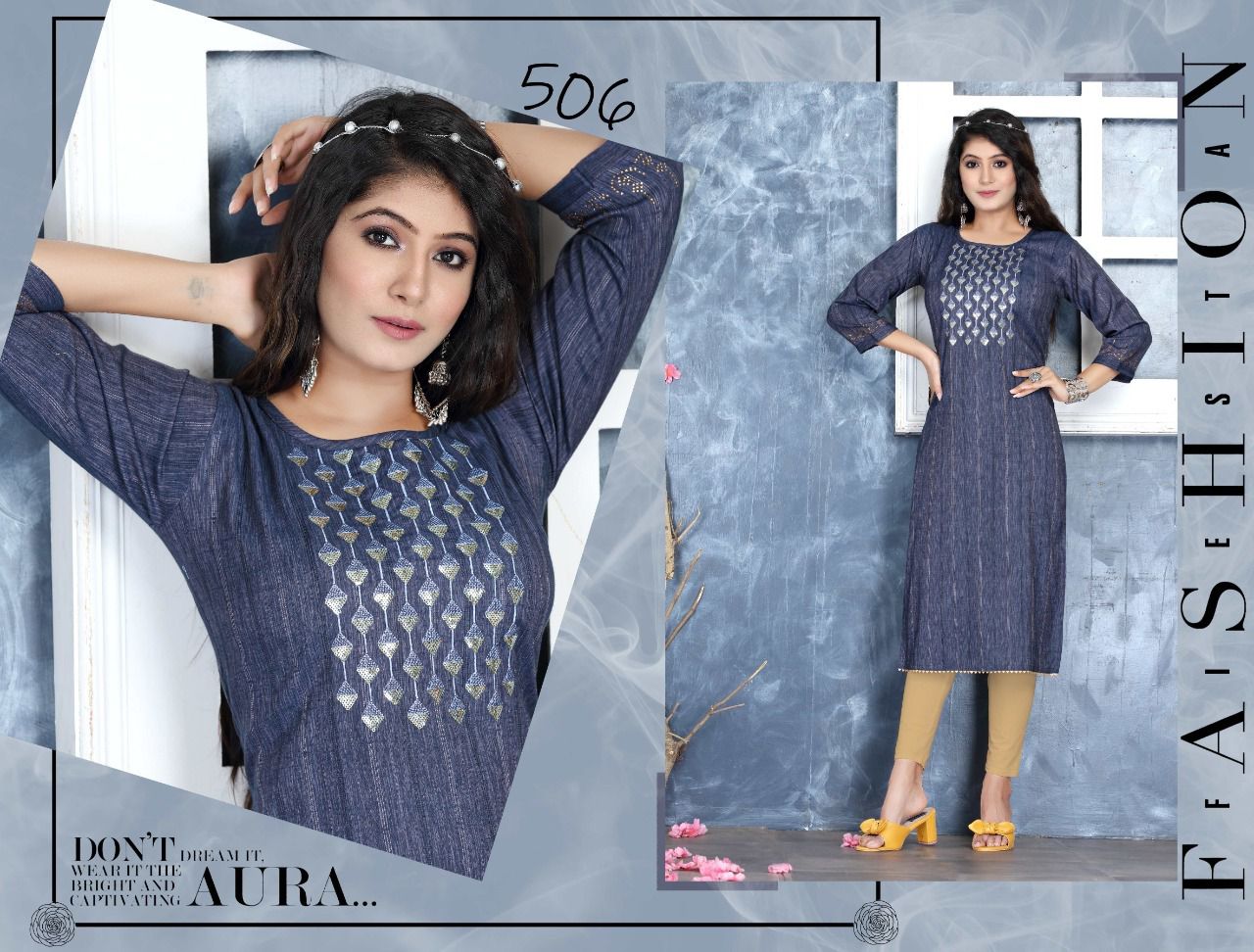 Jazzy 501 Designer Heavy Ethnic Wear Rayon Straight Kurti Collection
